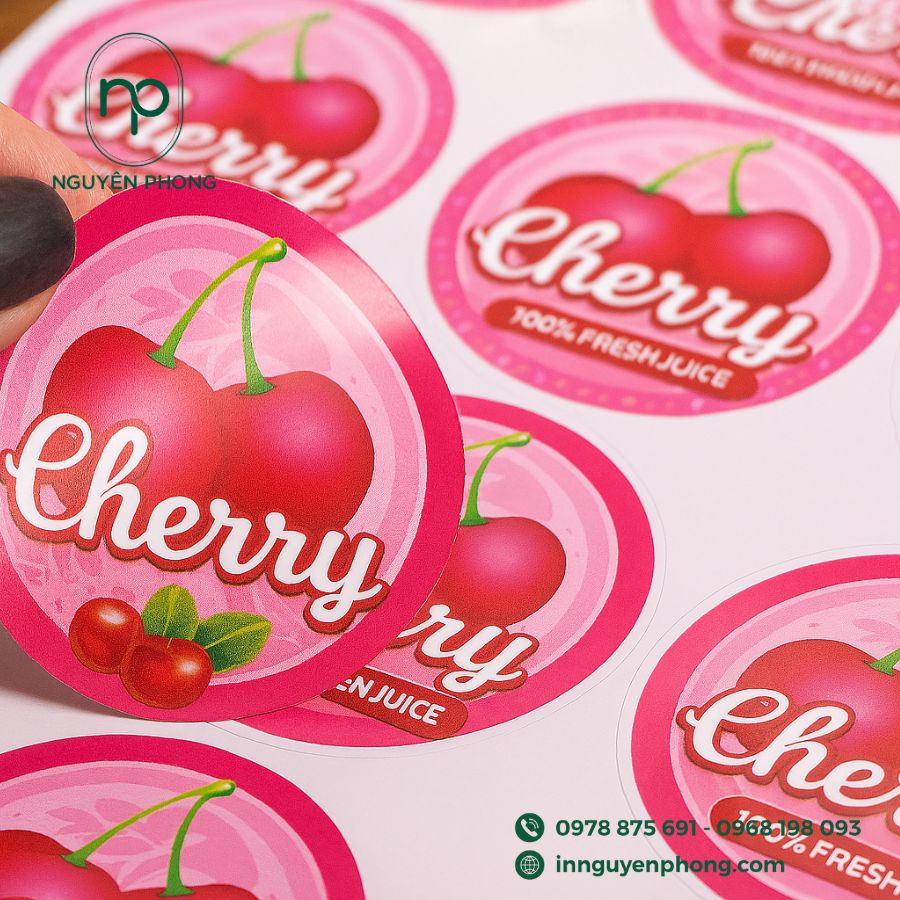In tem nhãn cherry chuyên nghiệp, nâng tầm thương hiệu